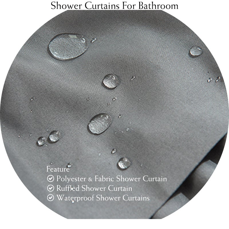 WestWeir Gray Ruffle Shower Curtain, Elegant Fabric, Soft & Fluffy, 72x72, Stylish Bathroom Decor, Durable, Easy Care, Classic & Beautiful Ruffled Design for Women's Bathroom - Image 5